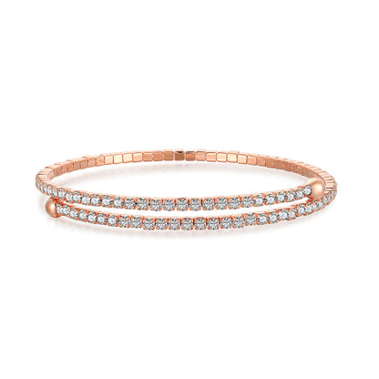 [AURORA]Row of Diamonds Round Fashion Bracelet