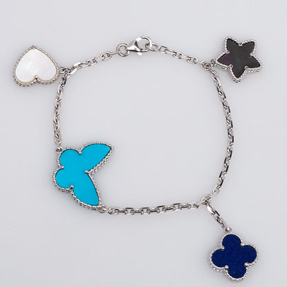 [AURORA]LUCKY SPRING SILVER BRACELET 4 MOTIF