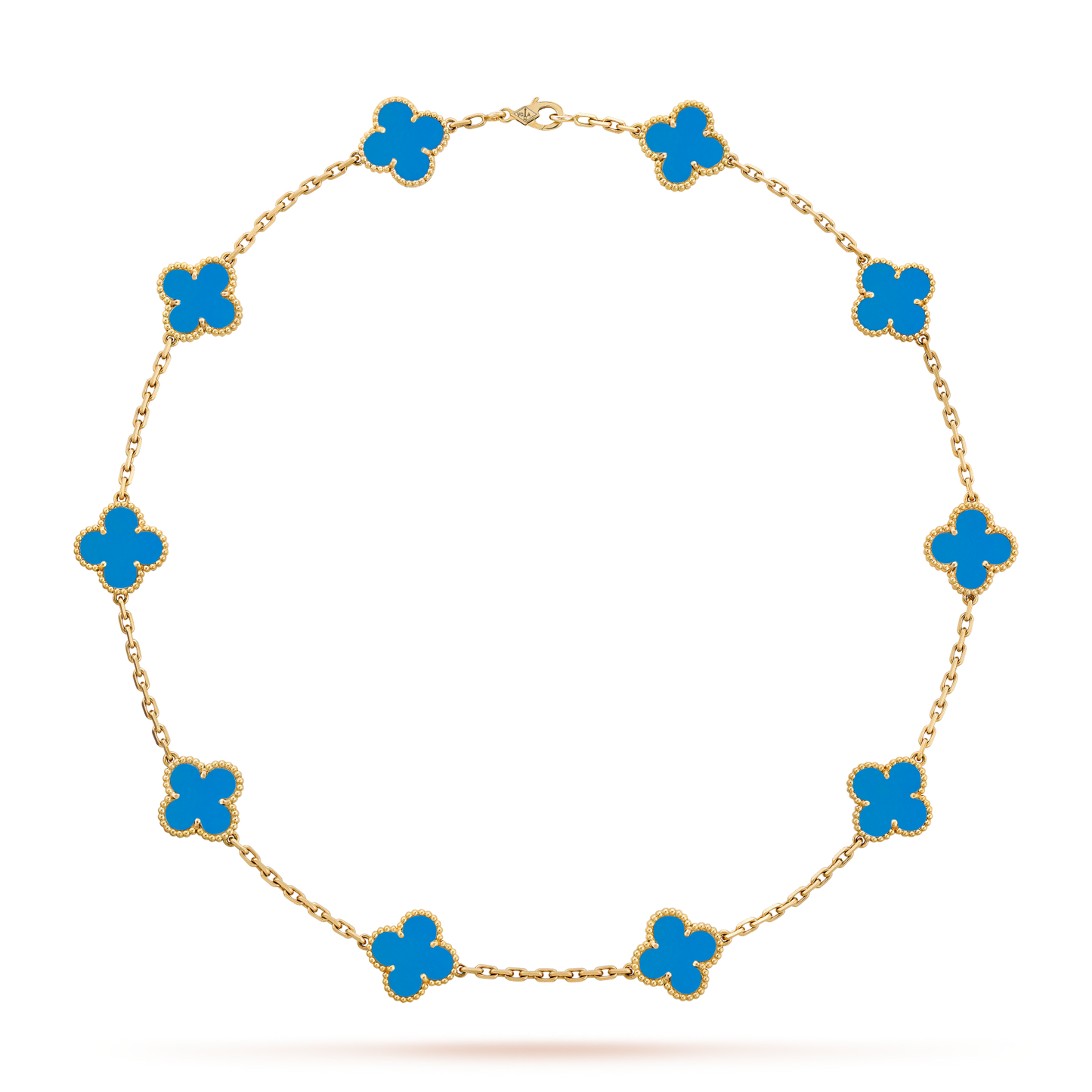 [AURORA]CLOVER 10 MOTIFS BLUE AGATE NECKLACE