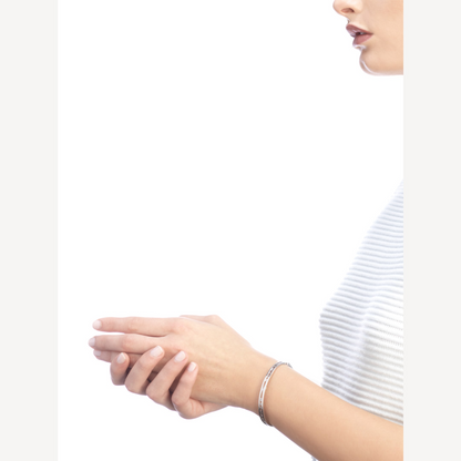 [AURORA]ZERO 1 SPIRAL LOGO SILVER BRACELET