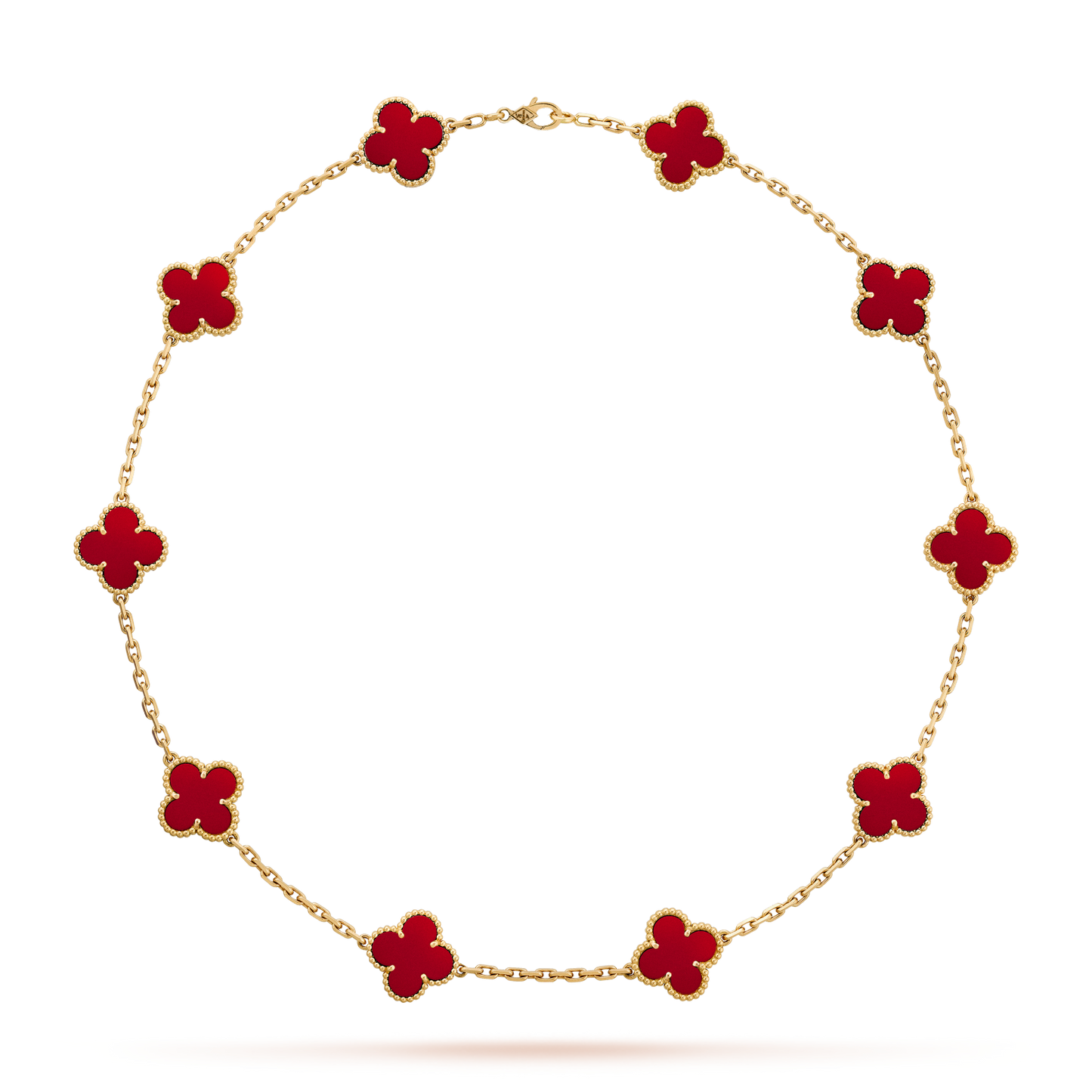 [AURORA]CLOVER 10 MOTIFS CARNELIAN NECKLACE