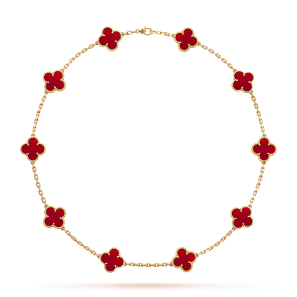 [AURORA]CLOVER 10 MOTIFS CARNELIAN NECKLACE