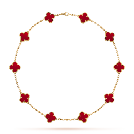 [AURORA]CLOVER 10 MOTIFS CARNELIAN NECKLACE