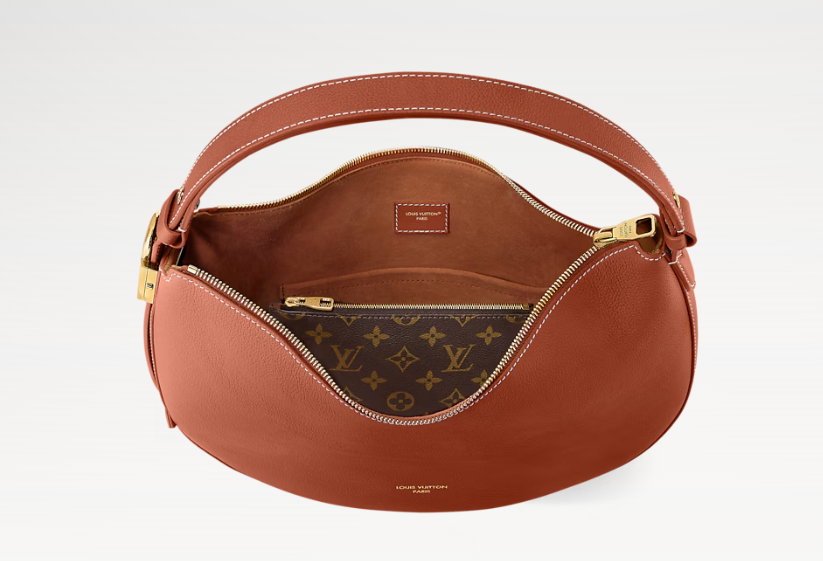 LOW KEY COOKIE MM 32 IN COGNAC BROWN CALFSKIN GOLD HARDWARE