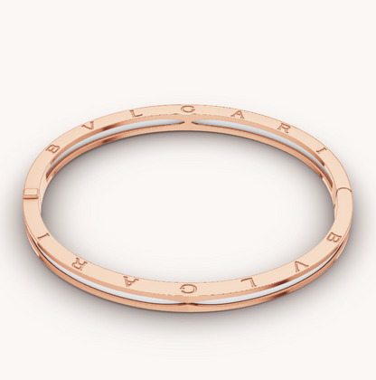 [AURORA]ZERO 1 PINK GOLD WITH WHITE CERAMIC BRACELET