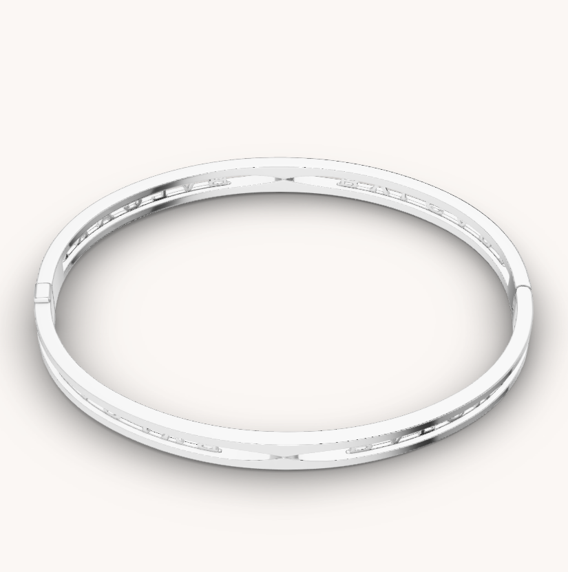 [AURORA]ZERO 1 SPIRAL LOGO SILVER BRACELET