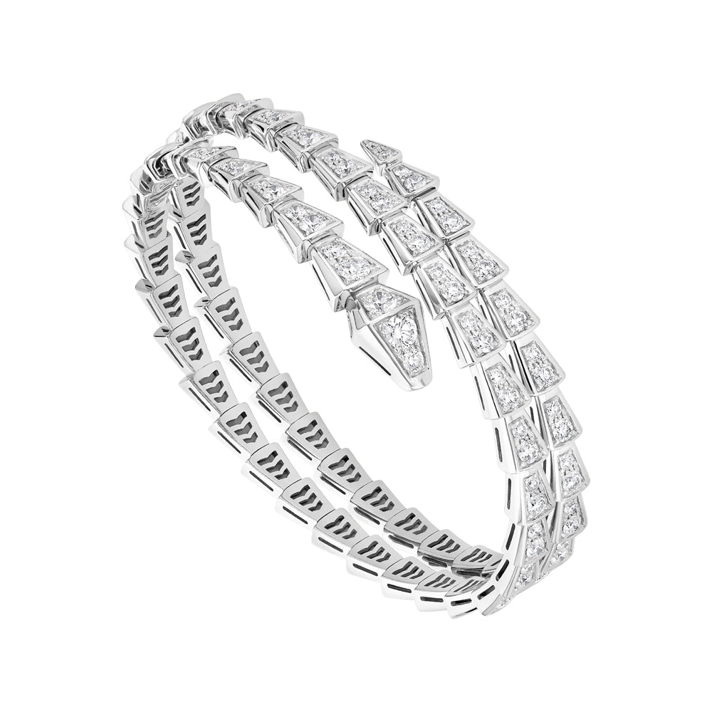[AURORA]SERPENTI BRACELET SILVER DIAMOND DOUBLE ROW