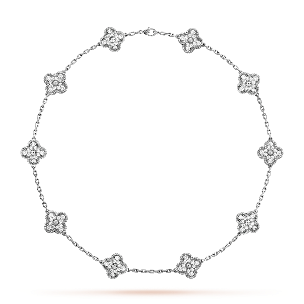 [AURORA]CLOVER 10 MOTIFS DIAMOND NECKLACE