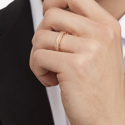 [AURORA]ZERO 1 ONE-BAND PAVED DIAMONDS ON THE SPIRAL RING