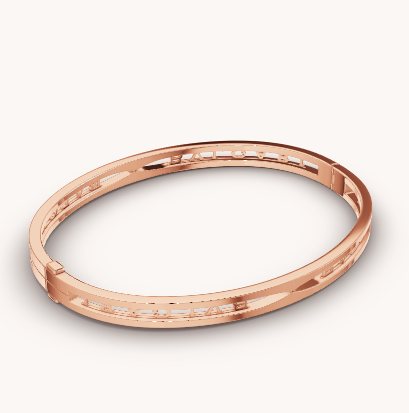 [AURORA]ZERO 1 SPIRAL LOGO PINK GOLD BRACELET