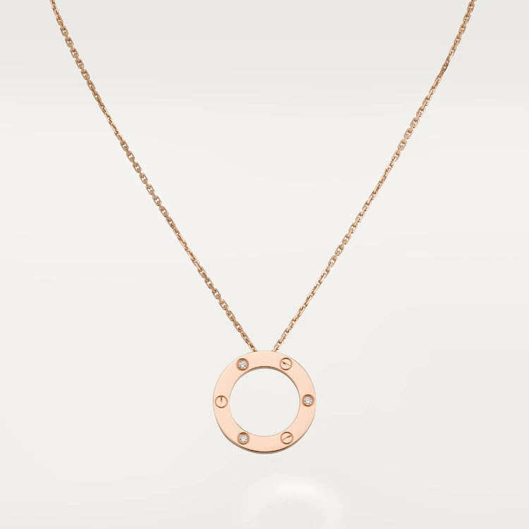 [AURORA]LOVE NECKLACE 16MM 3 DIAMONDS