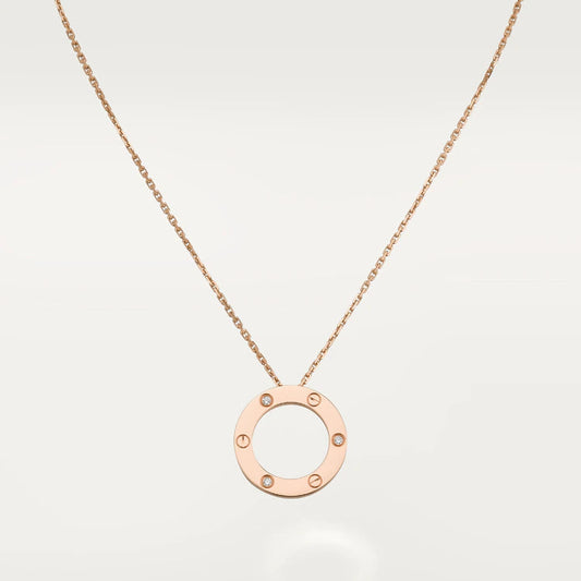 [AURORA]LOVE NECKLACE 16MM 3 DIAMONDS
