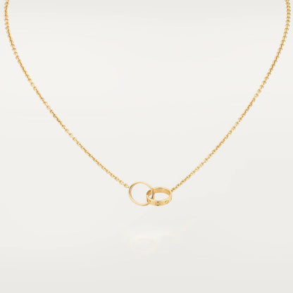 [AURORA]LOVE NECKLACE DOUBLE RING GOLD