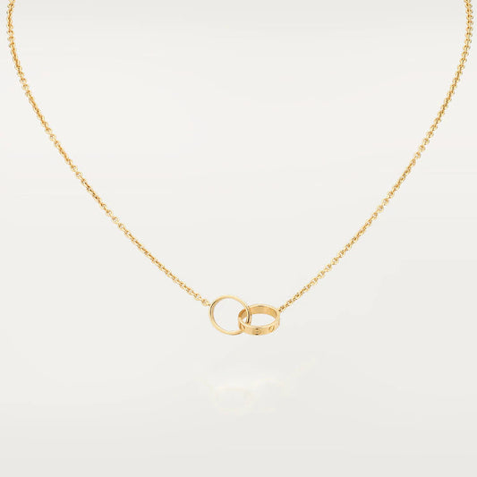 [AURORA]LOVE NECKLACE DOUBLE RING GOLD