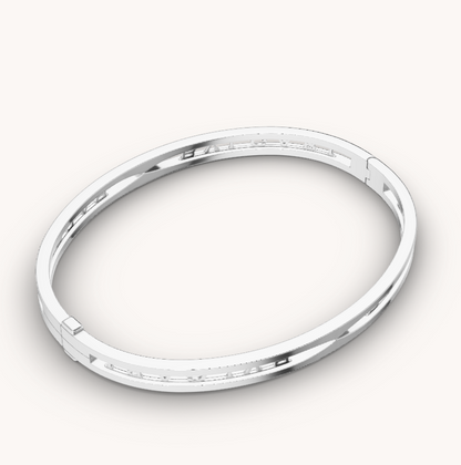 [AURORA]ZERO 1 SPIRAL LOGO SILVER BRACELET