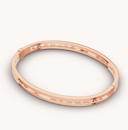 [AURORA]ZERO 1 SPIRAL LOGO PINK GOLD BRACELET