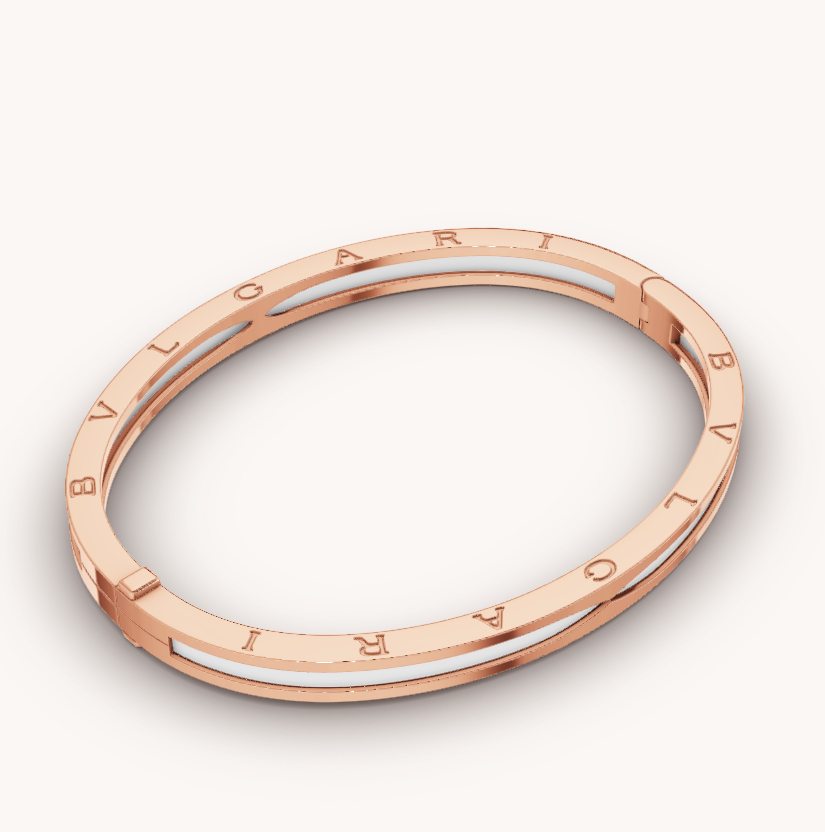 [AURORA]ZERO 1 PINK GOLD WITH WHITE CERAMIC BRACELET