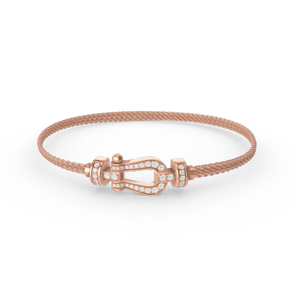 [AURORA]FORCE SMALL HORSESHOE  DIAMOND CHAIN ROPE BRACELET