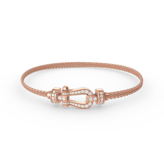 [AURORA]FORCE SMALL HORSESHOE  DIAMOND CHAIN ROPE BRACELET
