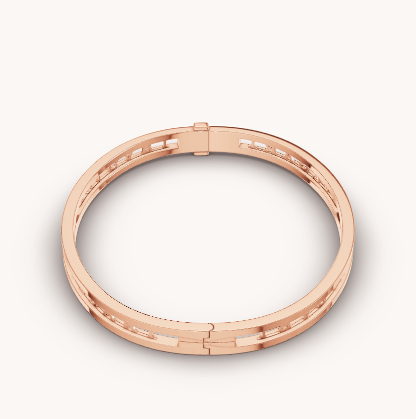 [AURORA]ZERO 1 SPIRAL LOGO PINK GOLD BRACELET