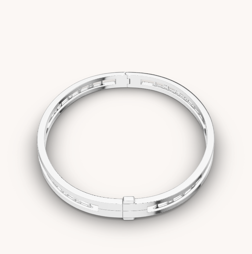 [AURORA]ZERO 1 SPIRAL LOGO SILVER BRACELET
