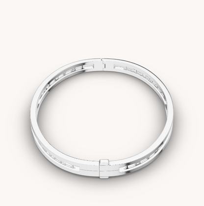 [AURORA]ZERO 1 SPIRAL LOGO SILVER BRACELET