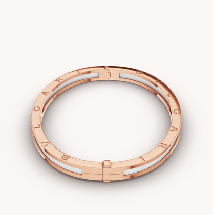 [AURORA]ZERO 1 PINK GOLD WITH WHITE CERAMIC BRACELET