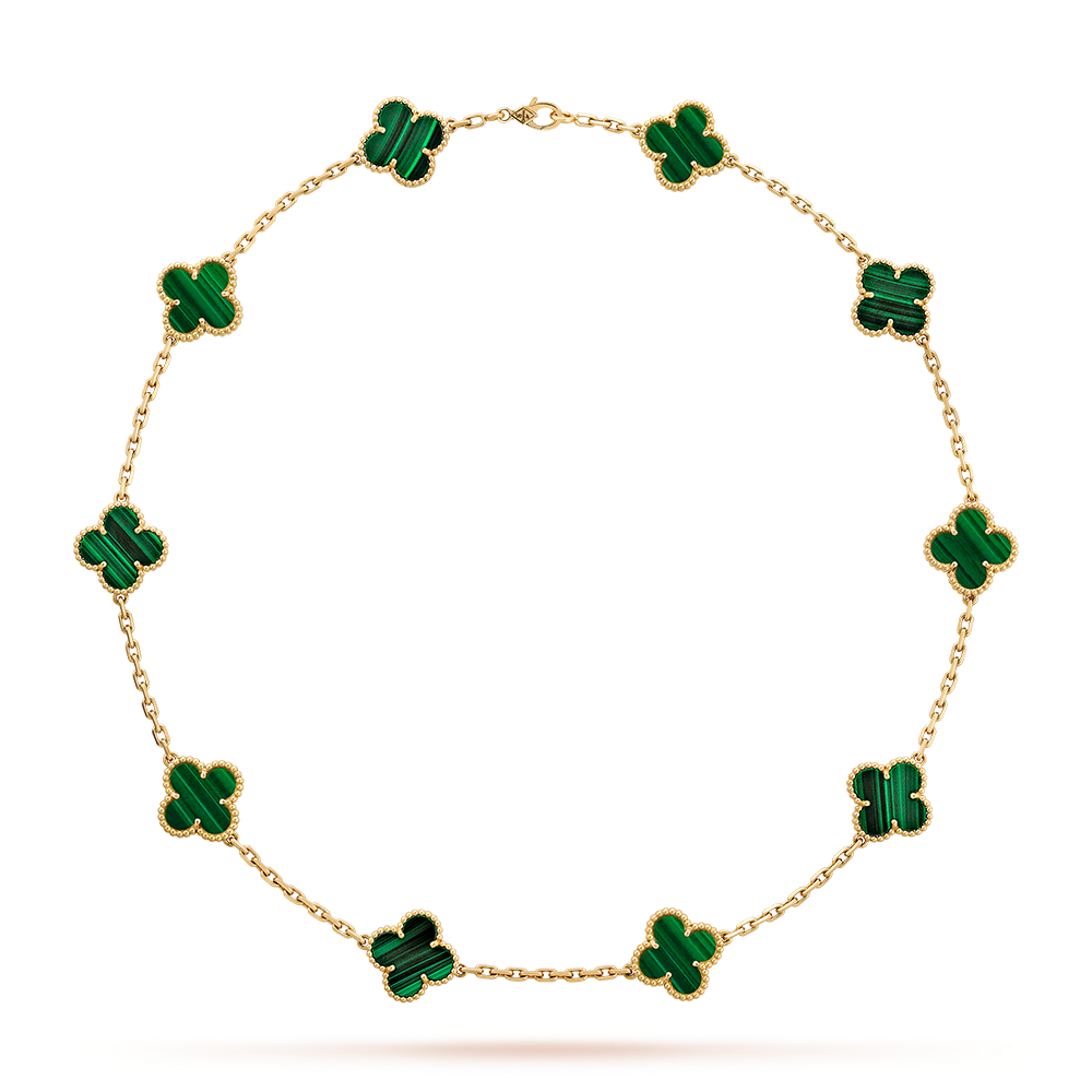 [AURORA]CLOVER 10 MOTIFS MALACHITE NECKLACE