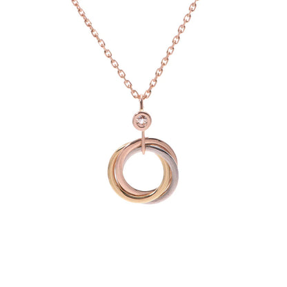 [AURORA]TRINITY SILVER GOLD PINK GOLD NECKLACE