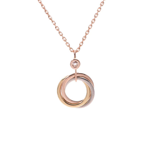 [AURORA]TRINITY SILVER GOLD PINK GOLD NECKLACE