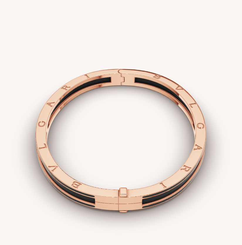 [AURORA]ZERO 1 PINK GOLD WITH MATTE BLACK CERAMIC BRACELET