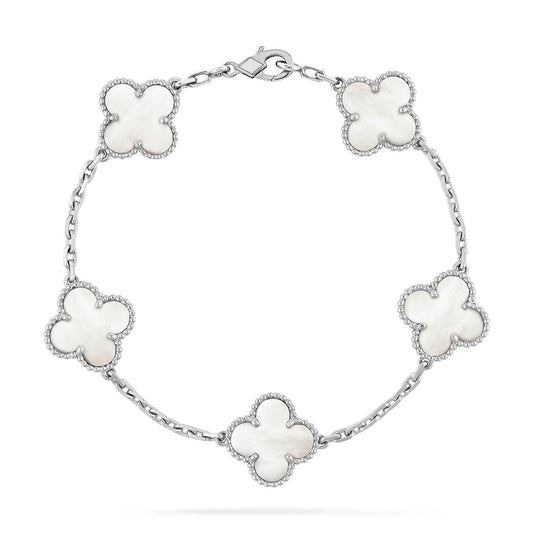[AURORA]CLOVER SILVER MOP 5 MOTIF BRACELET