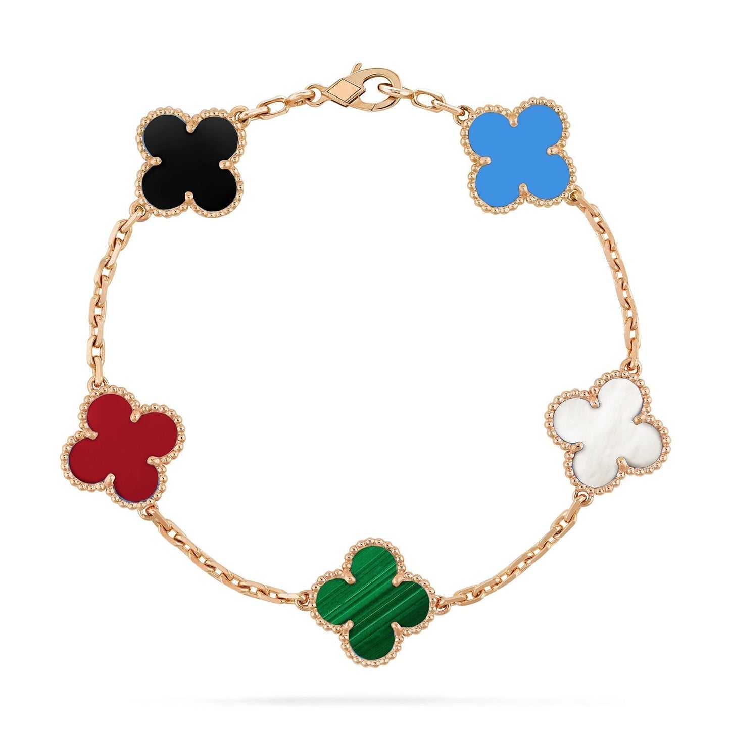 [AURORA]CLOVER 5 MOTIFS MULTICOLOR  BRACELET