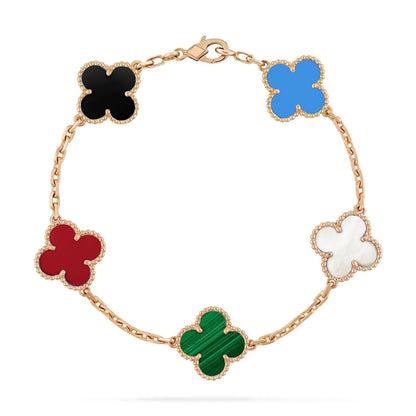 [AURORA]CLOVER 5 MOTIFS MULTICOLOR  BRACELET