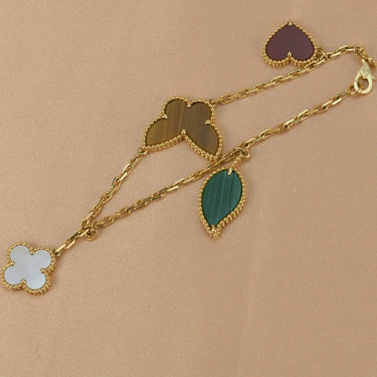 [AURORA]LUCKY SPRING 5 MOTIF GOLD BRACELET
