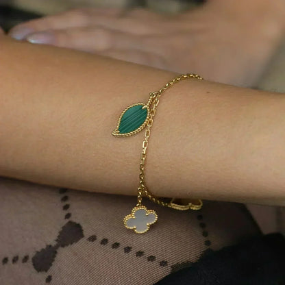 [AURORA]LUCKY SPRING 5 MOTIF GOLD BRACELET