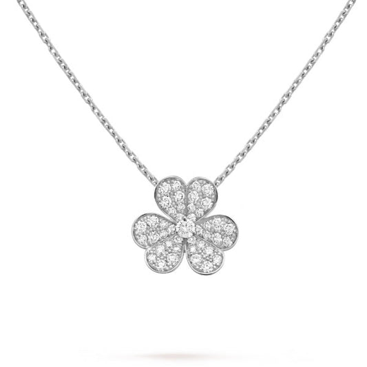 [AURORA]CLOVER DIAMOND NECKLACE SILVER