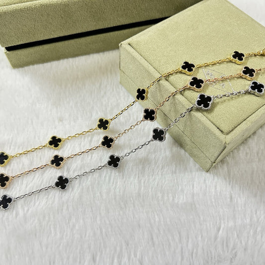 [AURORA]CLOVER 6 MOTIF  ONYXS BRACELET