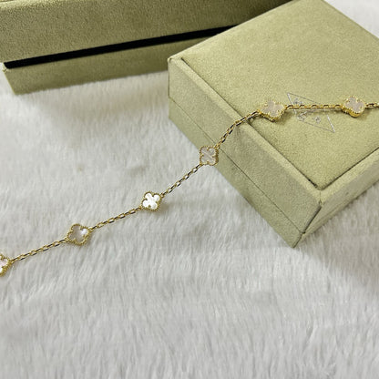 [AURORA]CLOVER 6 MOTIF WHITE MOP BRACELET