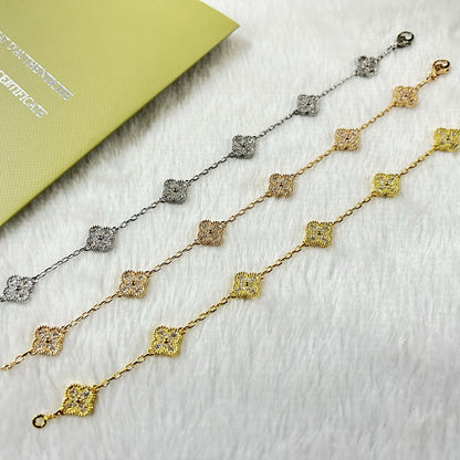 [AURORA]CLOVER 6 MOTIF DIAMOND BRACELET