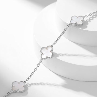 [AURORA]CLOVER 10 MOTIFS WHITE MOTHER OF PEARL NECKLACE