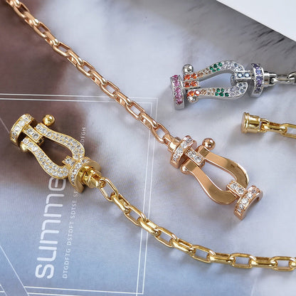 [AURORA]FORCE LARGE HORSESHOE CLASP  METAL BRACELET