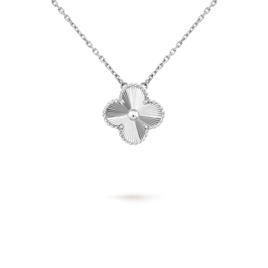 [AURORA]CLOVER 15MM LASER NECKLACE SILVER