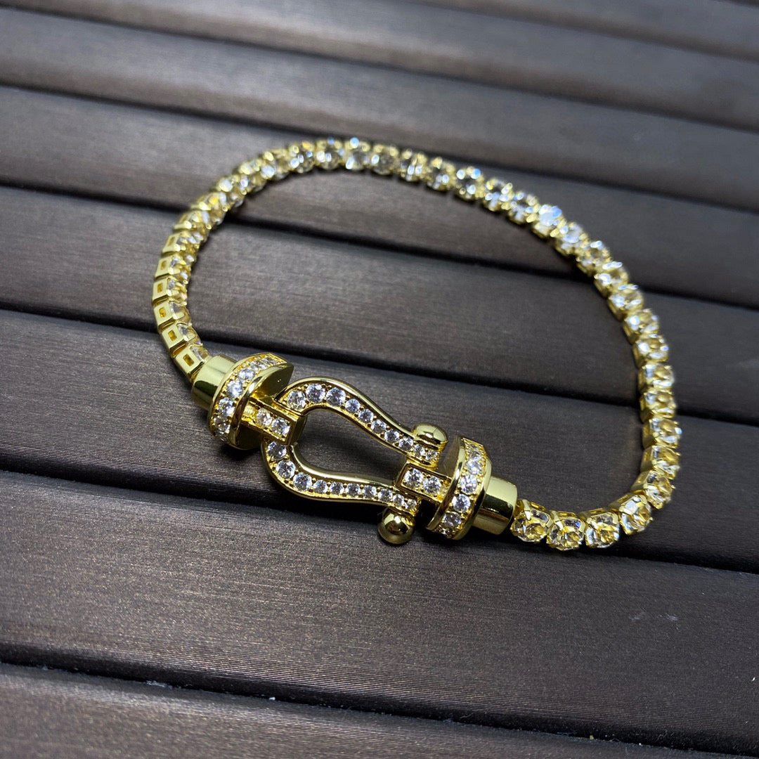[AURORA]FORCE  HORSESHOE  DIAMOND TENNIS BRACELET
