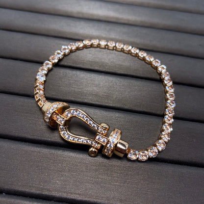 [AURORA]FORCE  HORSESHOE  DIAMOND TENNIS BRACELET
