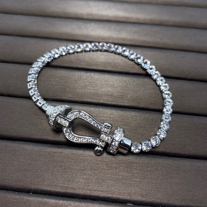 [AURORA]FORCE  HORSESHOE  DIAMOND TENNIS BRACELET