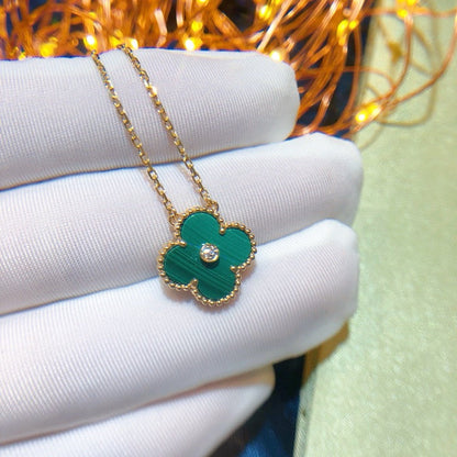 [AURORA]CLOVER 15MM DIAMOND TURQUOISE NECKLACE
