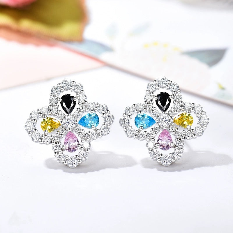 [AURORA]LOOP EARRINGS FULL MOTIF DIAMOND 16MM