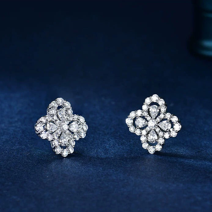 [AURORA]LOOP EARRINGS FULL MOTIF DIAMOND 16MM