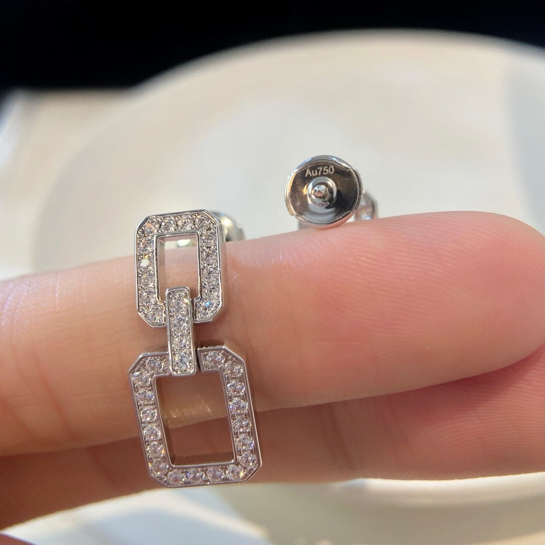 [AURORA]LINKS MEDIUM EARRINGS DIAMOND